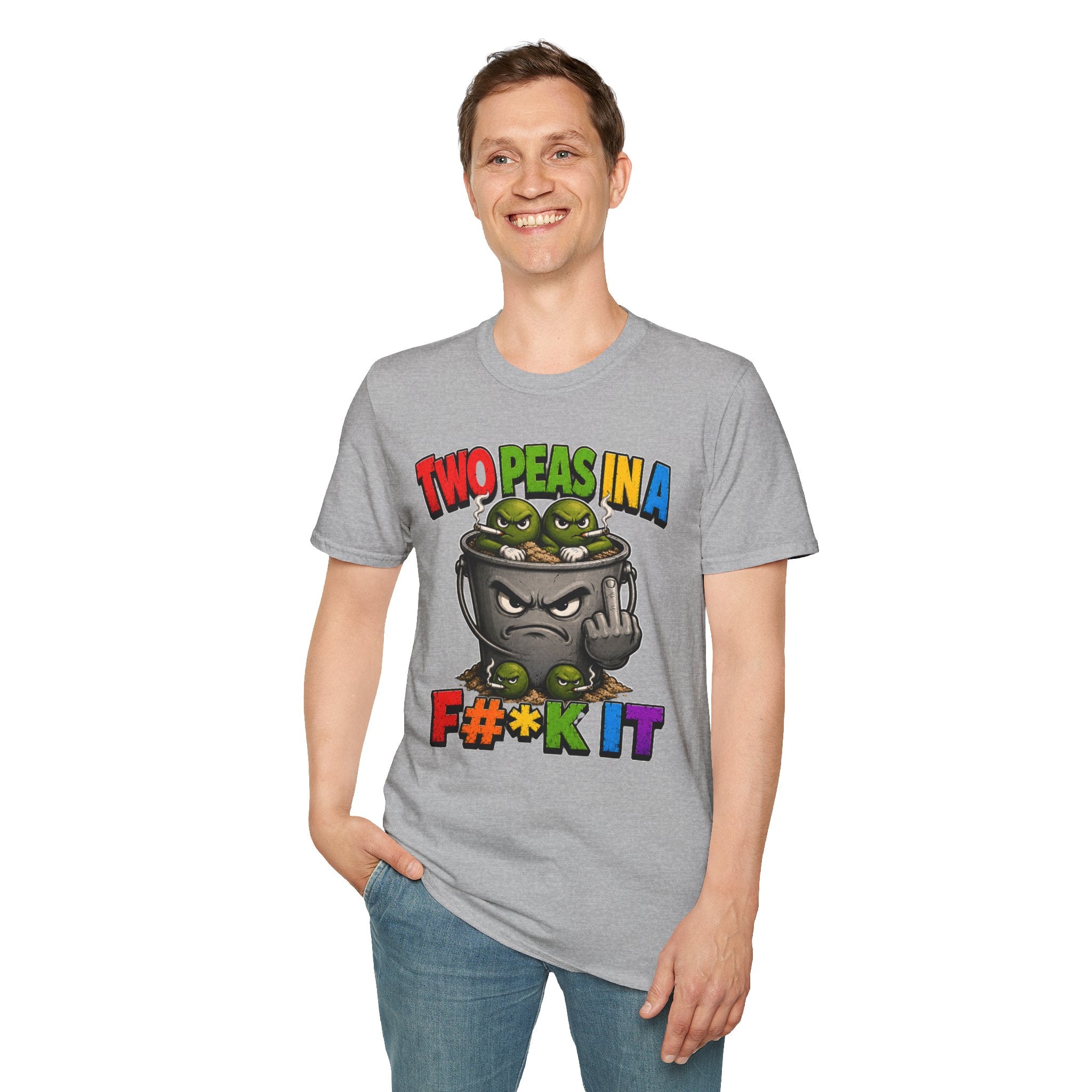 Two Peas in a F#*k It Bucket Graphic T-Shirt – Bold Color Edition