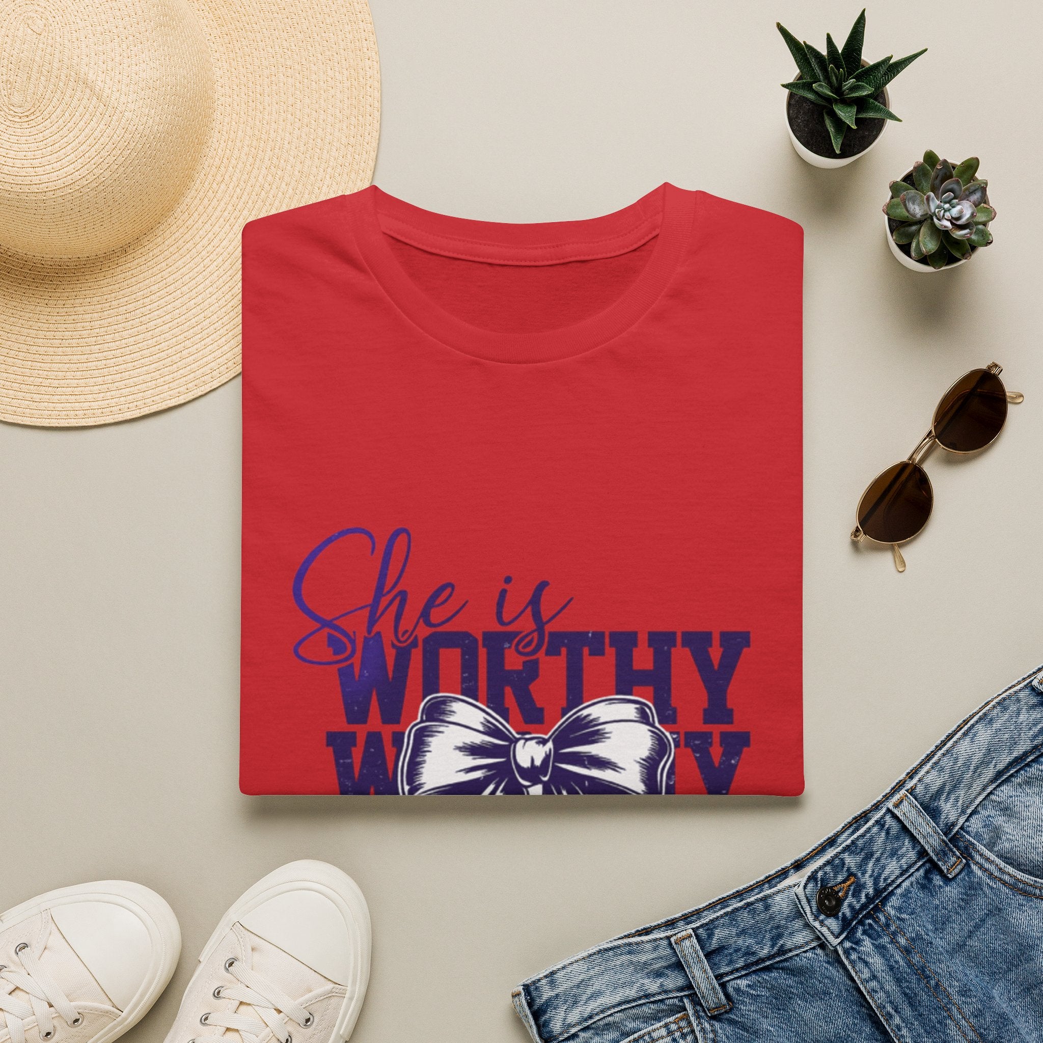 She Is Worthy T-Shirt — Inspirational Christian Proverbs 31 Tee