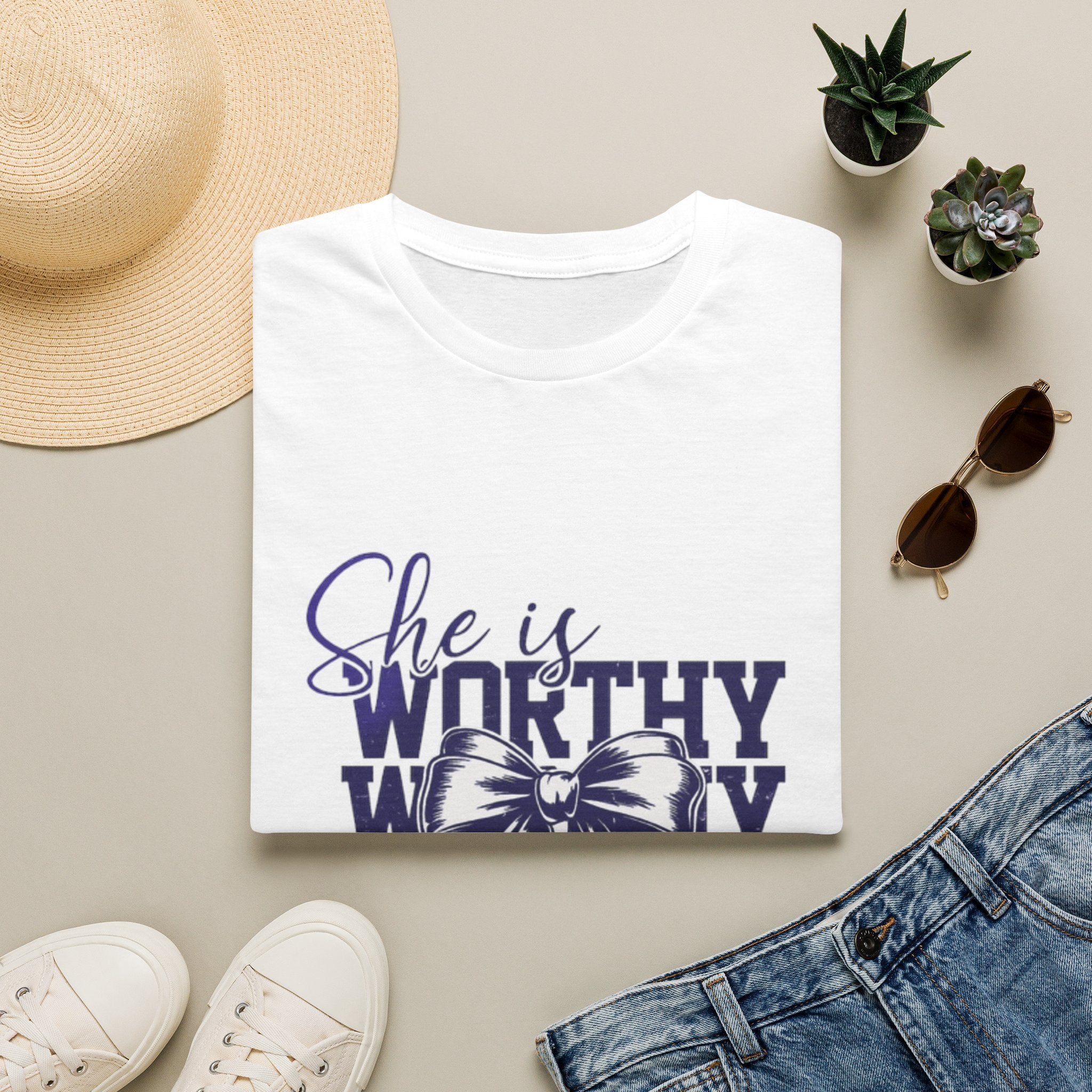She Is Worthy T-Shirt — Inspirational Christian Proverbs 31 Tee