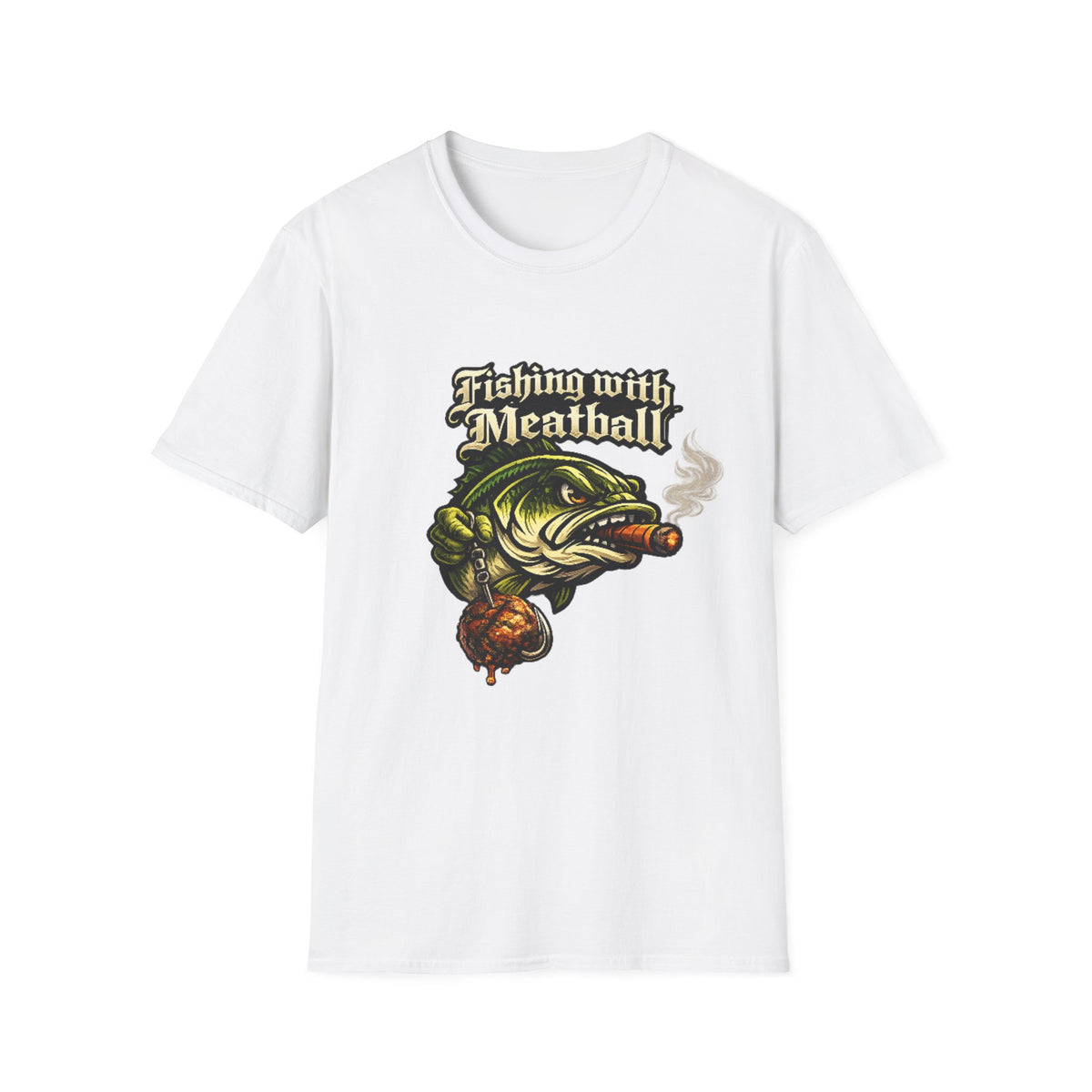 Title: Fishing with Meatball Graphic Tee