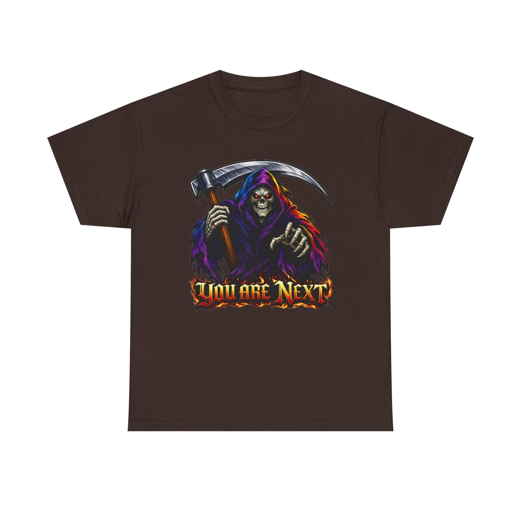 Grim Reaper "You Are Next" Graphic Tee — Gothic Horror Scythe T‑Shirt
