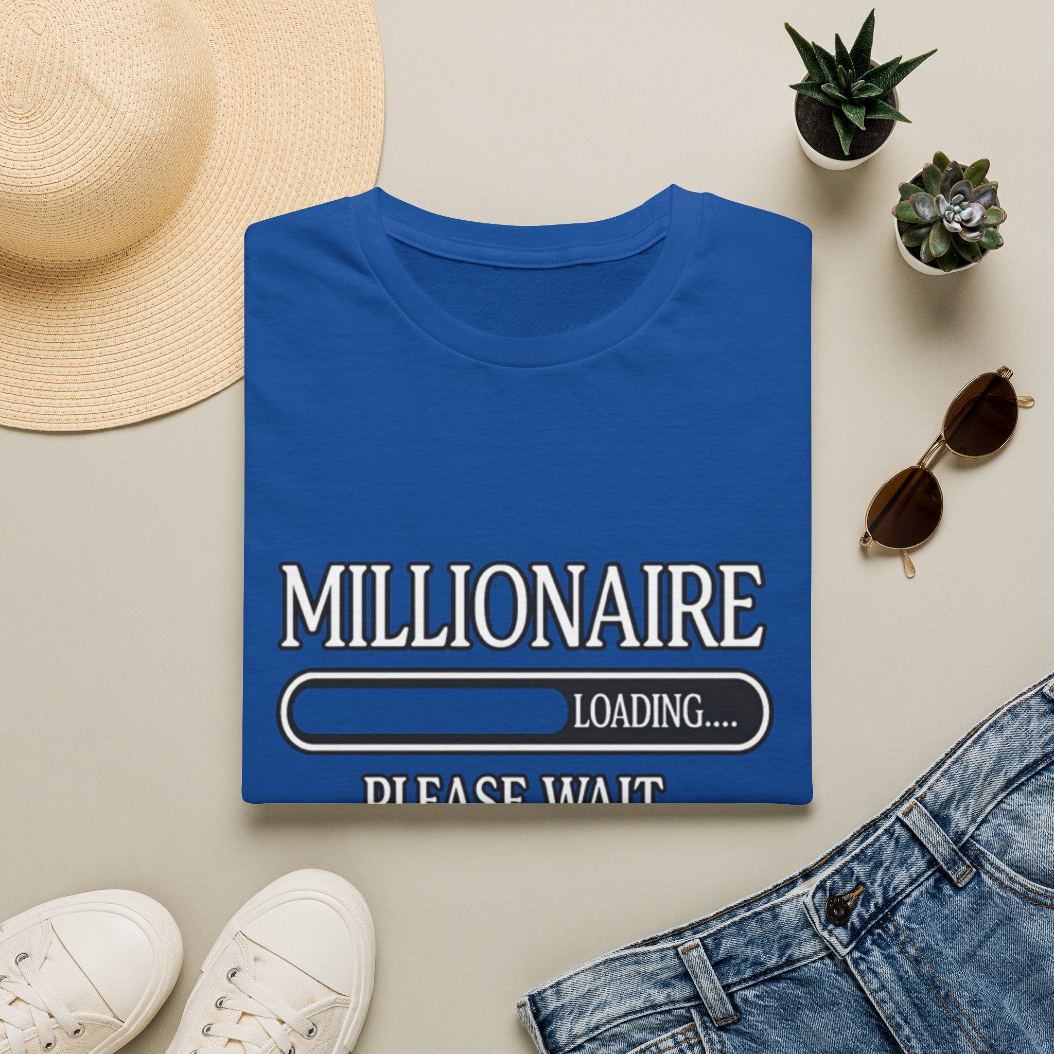 Millionaire Loading T-Shirt — Funny Wealth Progress Tee