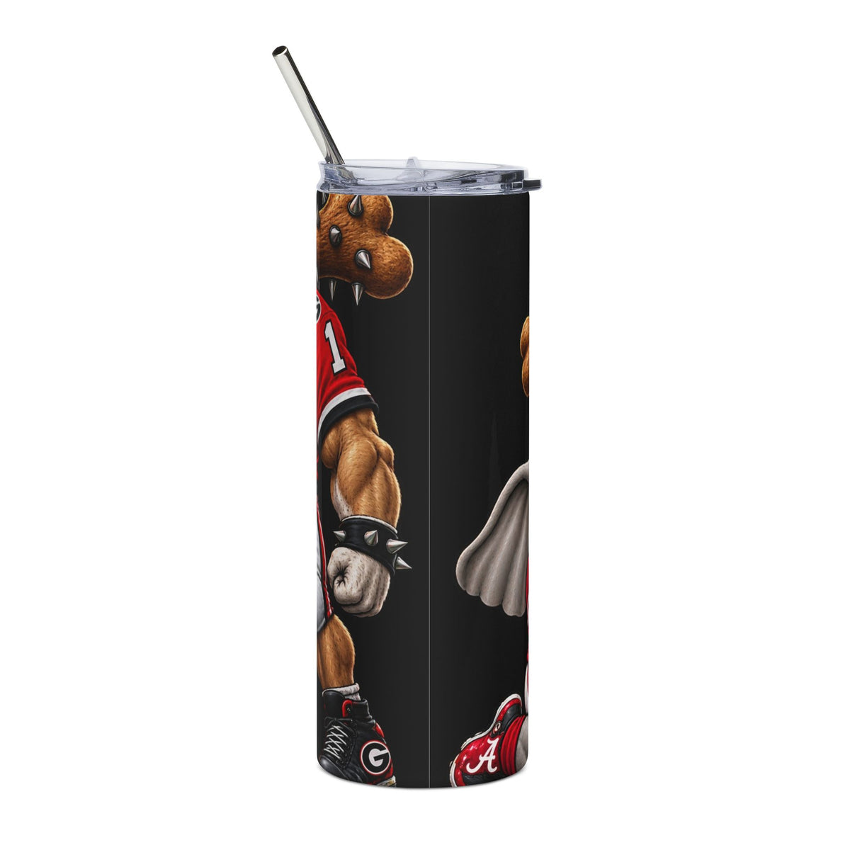 Sip. Cheer. Rep your team. 🏈❤️🖤Stainless Steel 
 Tumbler, 20oz