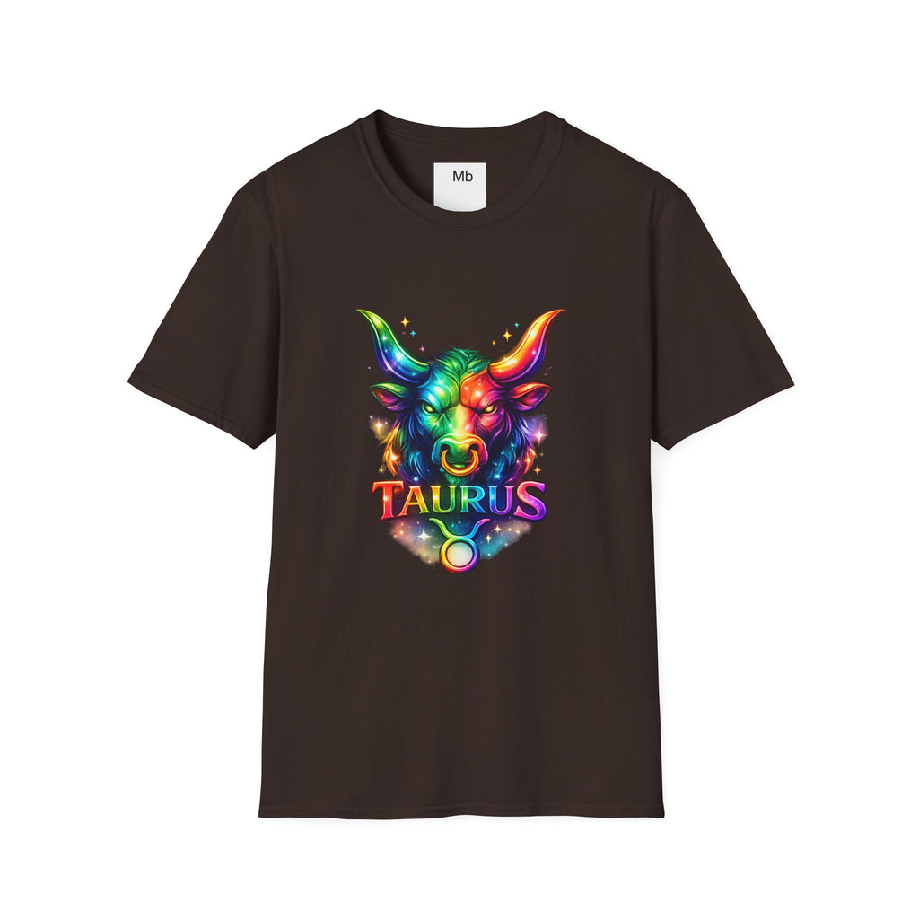 Taurus Zodiac Bull Graphic T-Shirt | Rainbow Astrology Tee