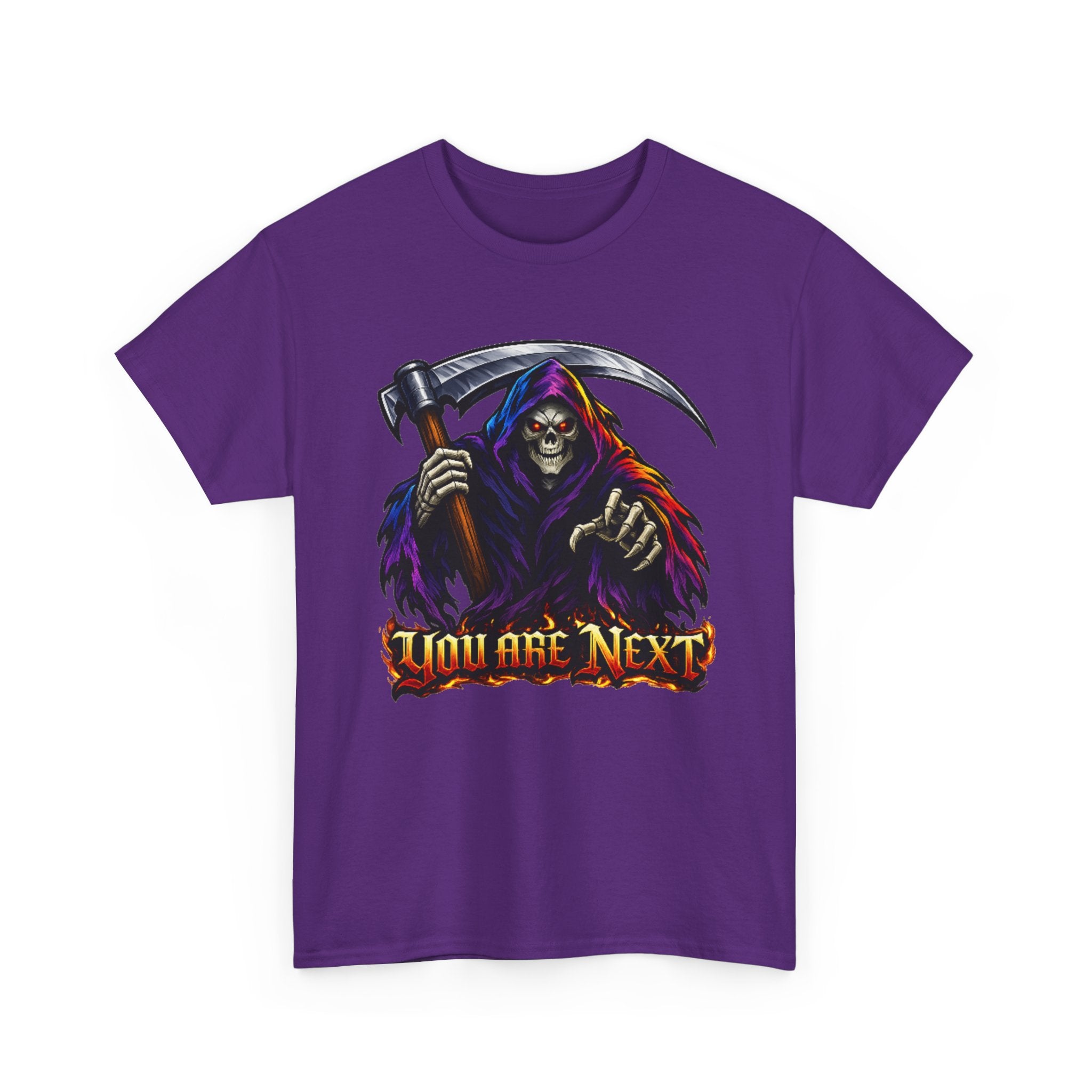 Grim Reaper "You Are Next" Graphic Tee — Gothic Horror Scythe T‑Shirt