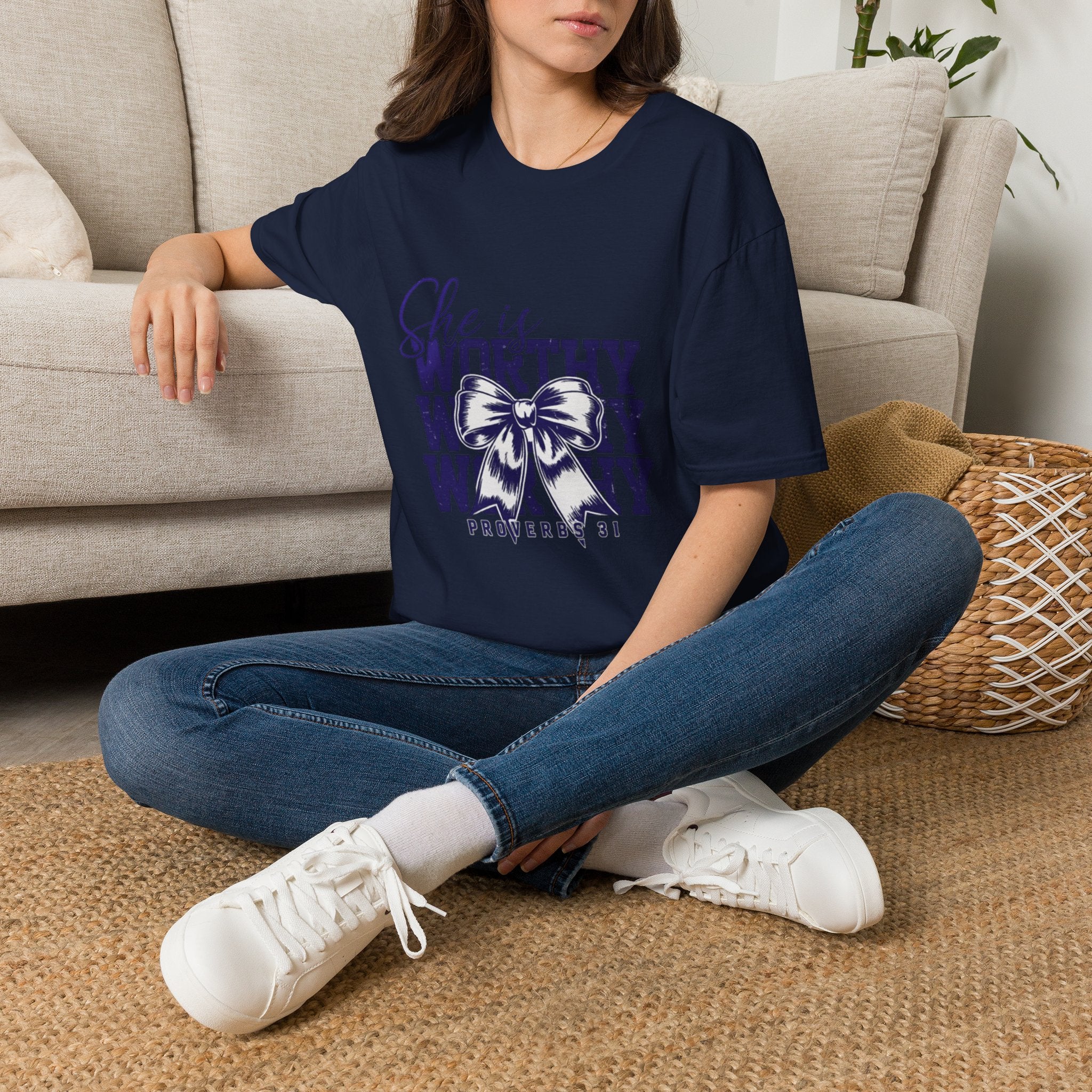She Is Worthy T-Shirt — Inspirational Christian Proverbs 31 Tee