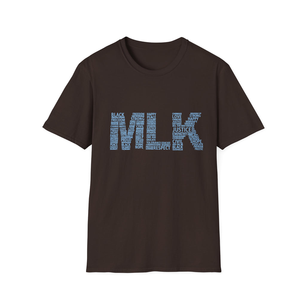 MLK Word Art T-Shirt — 'Letters Made of Culture' Civil Rights Tribute