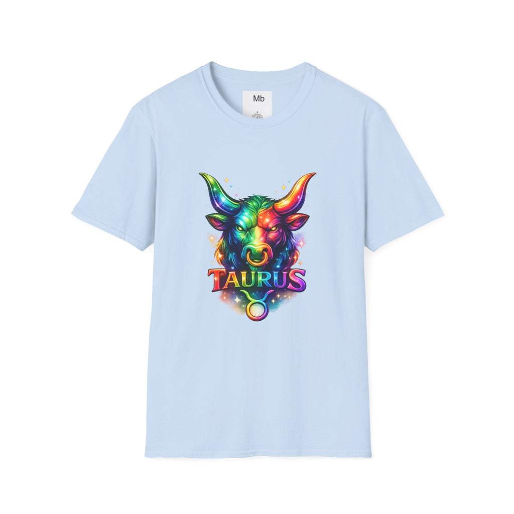 Taurus Zodiac Bull Graphic T-Shirt | Rainbow Astrology Tee