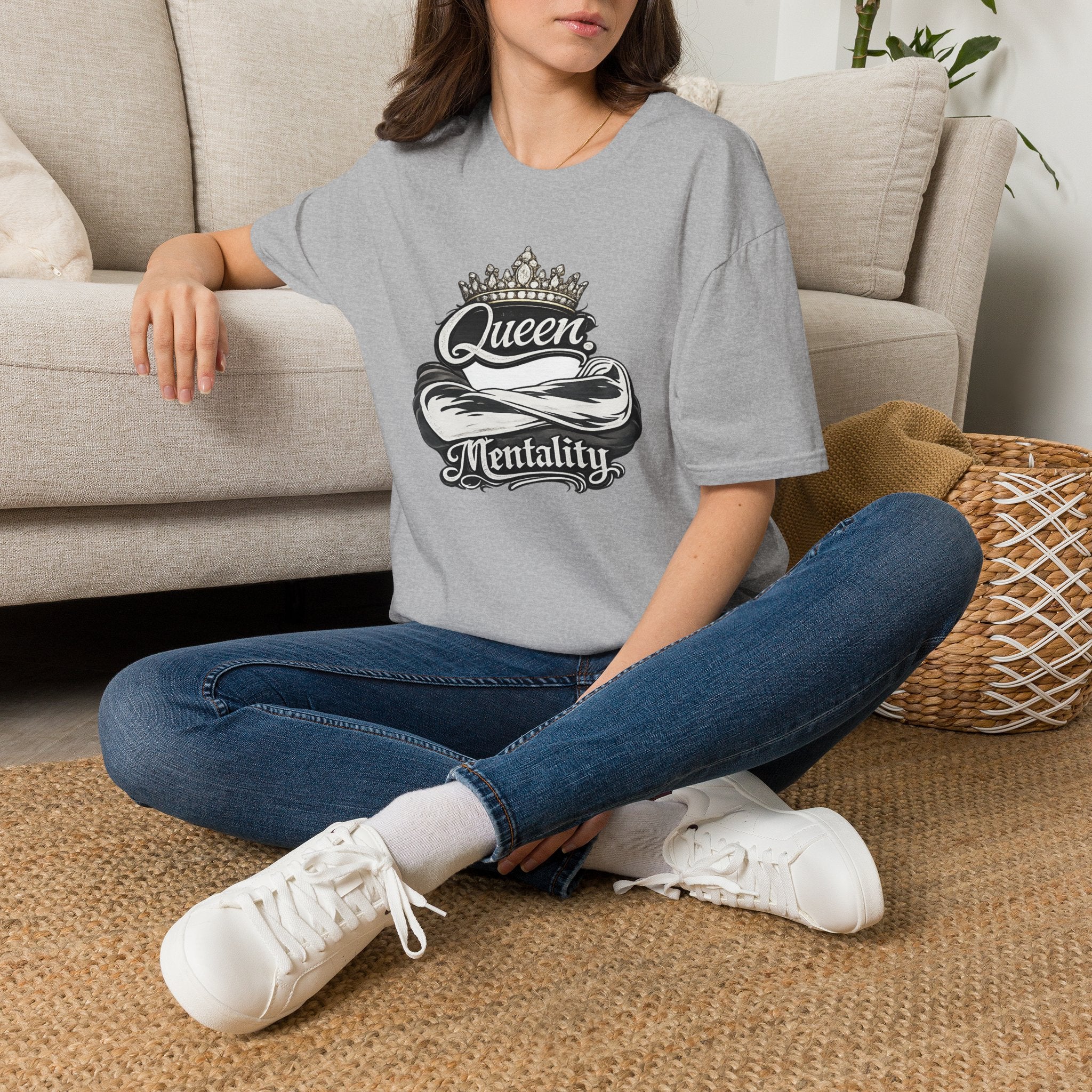 Queen Mentality T-Shirt – Crown Graphic Tee for Confident Women