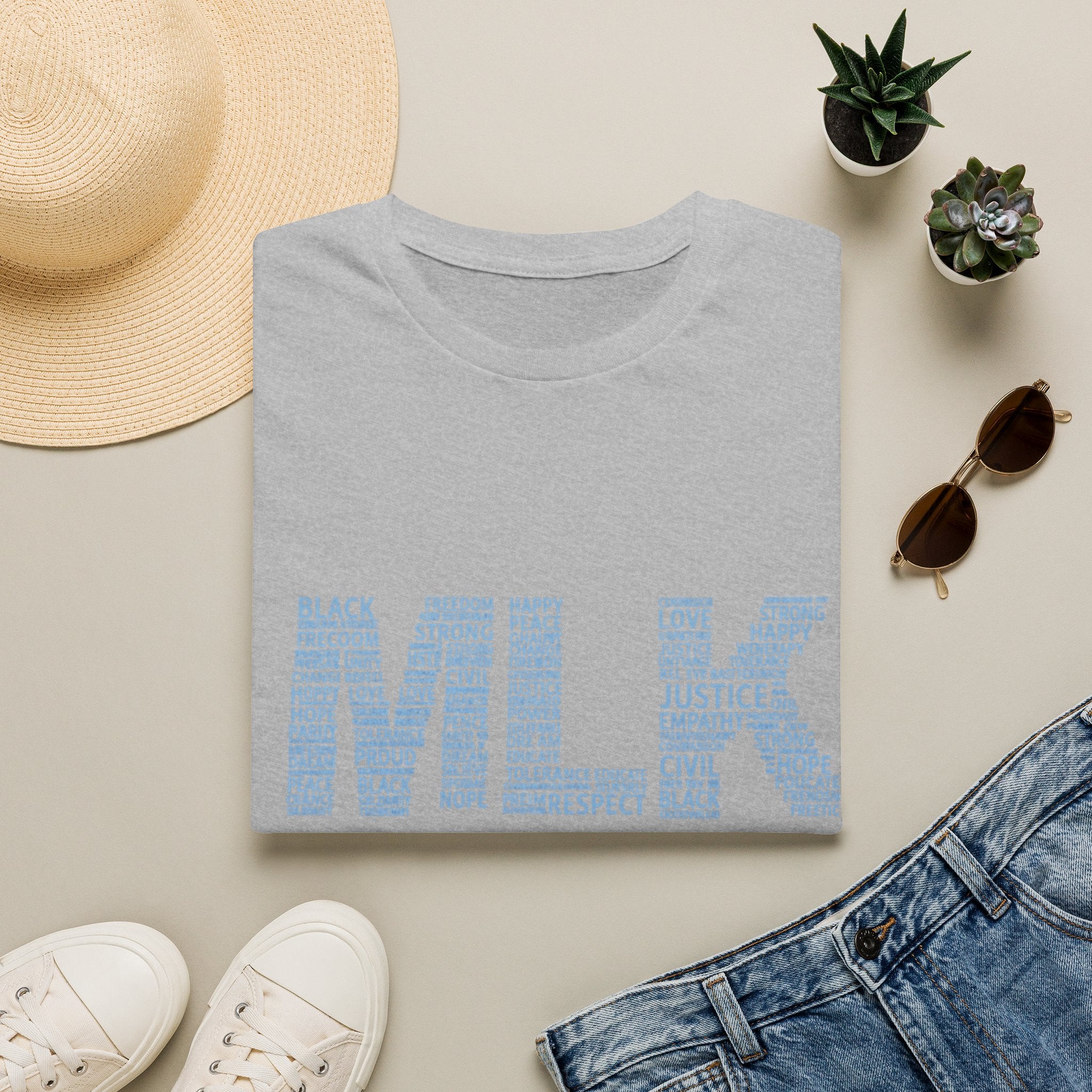 MLK Word Art T-Shirt — 'Letters Made of Culture' Civil Rights Tribute