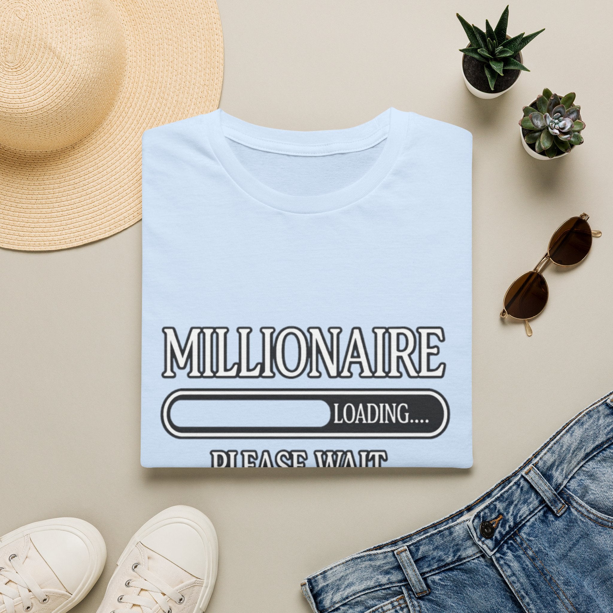 Millionaire Loading T-Shirt — Funny Wealth Progress Tee